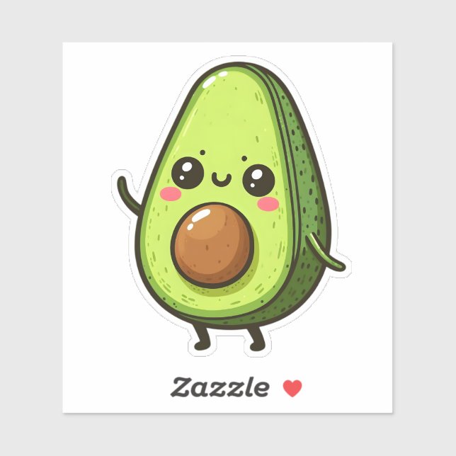 Adesivo Cute Chibi Avocado (Folha)