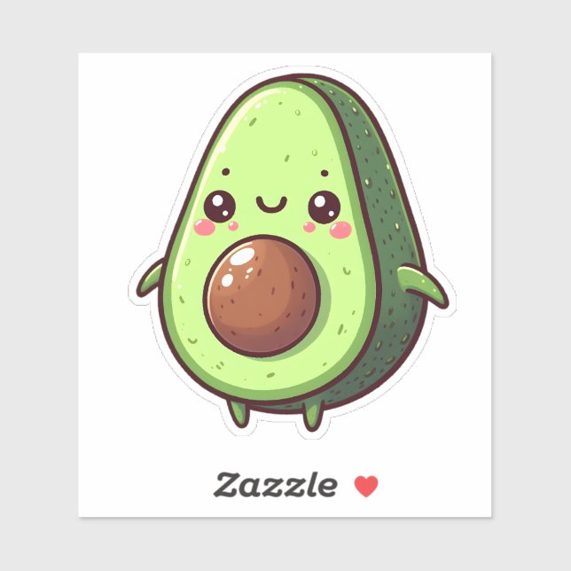 Adesivo Cute Chibi Avocado (Folha)