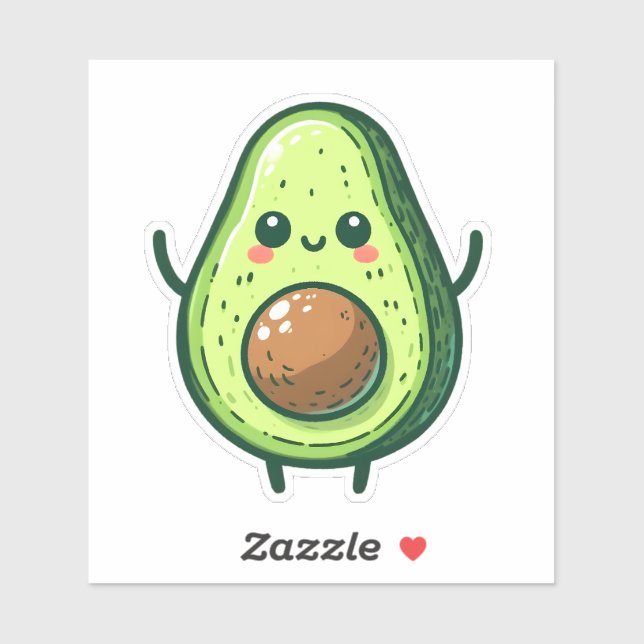 Adesivo Cute Chibi Avocado (Folha)