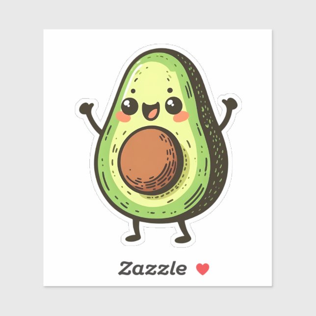Adesivo Cute Chibi Avocado (Folha)