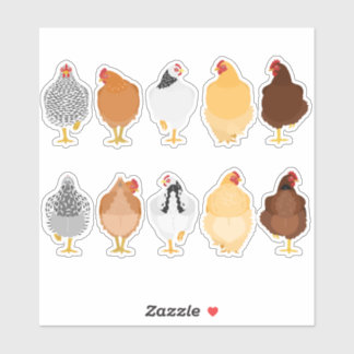 Adesivo cute chickens front&back sticker set