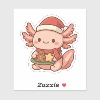 Adesivo Cute Christmas Axolotl Sticker | Kawaii Holiday