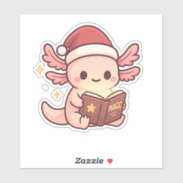 Adesivo Cute Christmas Axolotl Sticker | Kawaii Magic Book