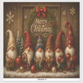 Adesivo Cute Christmas Gnomes Merry