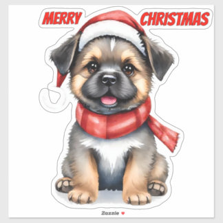 Adesivo Cute Christmas Puppy Sticker | "Merry Christmas"