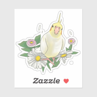 Adesivo Cute Cockatiel Floral