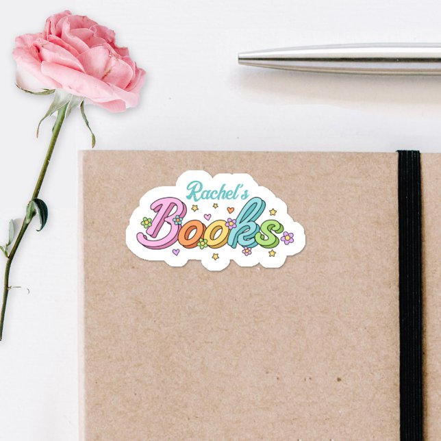 Adesivo Cute Colorful Customized Name Book Stickers (Criador carregado)
