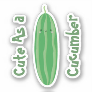 Adesivo Cute como pepino Engraçado Kawaii Legal Cutecumber