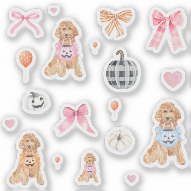 Adesivo Cute Coquette Halloween Pumpkins (Frente)