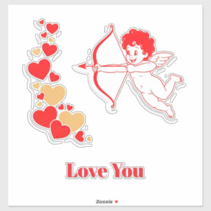 Adesivo Cute Cupid Com Arco E Flecha