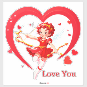 Adesivo Cute Cupid Com Arco e Flecha