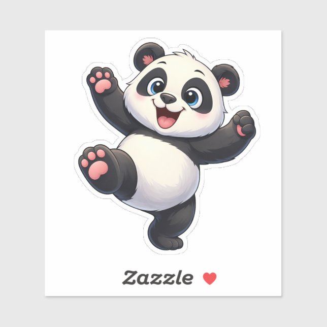 Adesivo Cute Dancing Panda Custom-Cut Vinyl Sticker (Folha)
