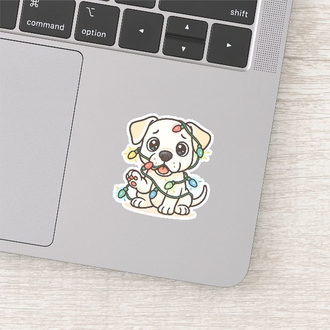 Adesivo Cute Dogo Argentino Christmas Puppy Sticker  (Detalhe)