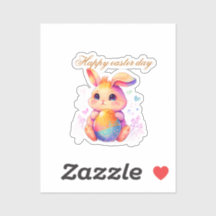 Cute Easter Bunny Sticker – Kawaii Pastel Bunny La