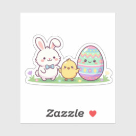 Adesivo Cute Easter Squad Bunny Chick & Egg Sticker