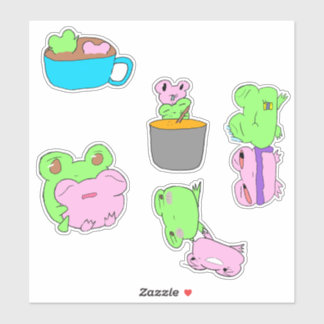 Adesivo Cute frog couple valentine sticker sheet 