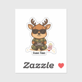 Adesivo Cute Gamer Deer “Game Time” Accent 