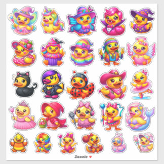 Adesivo Cute Girly Halloween Costume Rubber Duck Stickers