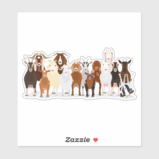 Adesivo cute goat group sticker