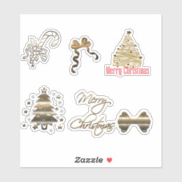 Adesivo Cute Gold Christmas
