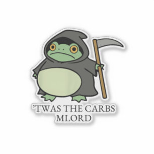 Adesivo Cute Grim Reaper Frog – Foram os Carbs, Meu Senhor