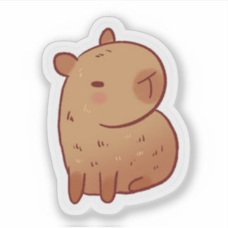 Adesivo Cute Grumpy Capybara Kawaii Cartoon Sticker