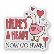 Cute Grumpy Goose Funny Heart Balloon