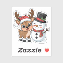 Adesivo Cute Holiday Reindeer & Snowman
