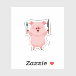 Adesivo Cute Hungry Piggy Die Cut Sticker