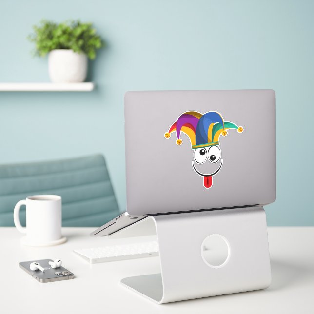 Adesivo Cute Jester Sticker – Fun Medieval Fool for Laptop