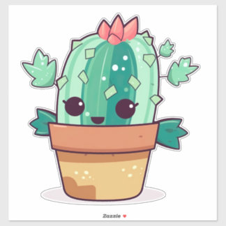Adesivo Cute kawaii cactus