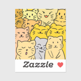 Adesivo Cute Kawaii Cat Illustration Stickers
