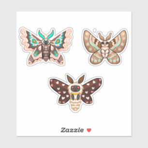 Adesivo Cute Kawaii Chibi Moths