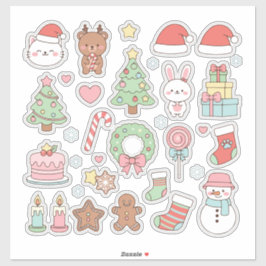 Adesivo Cute Kawaii Christmas Collection: Pastel Animals