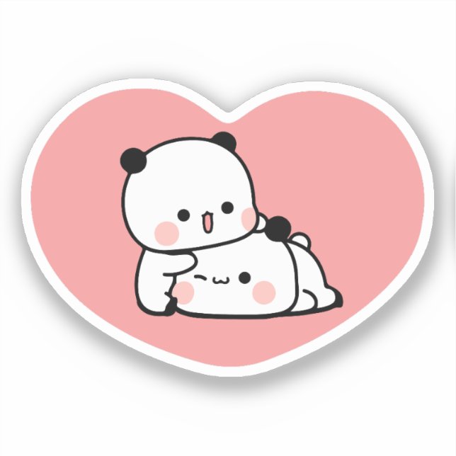 Adesivo Cute Kawaii Chubby Mochi Panda urso (Frente)