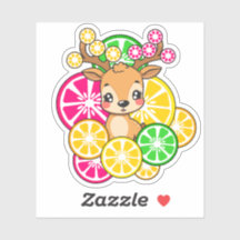 Cute Kawaii Citrino Cervo Limão Laranja