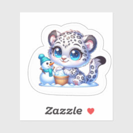 Adesivo Cute Kawaii Stickers Snow Leopard Sticker Big Cat 