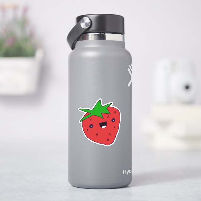 Adesivo Cute Kawaii Strawberry (HidroFlask)