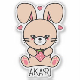 Adesivo Cute Kawaii Strawberry Bunny Rabbit