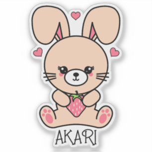 Adesivo Cute Kawaii Strawberry Bunny Rabbit