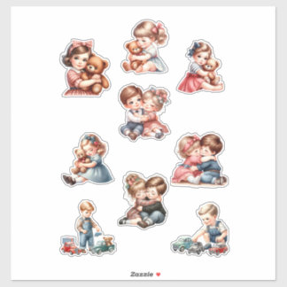 Adesivo Cute Kids Sticker Set – Adorable Bears & Little Ca