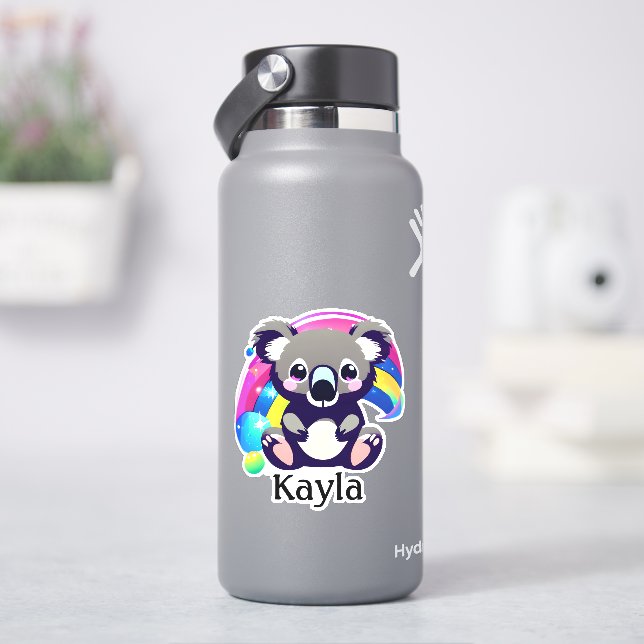 Adesivo Cute Koala Bear Personalizado e Arco-íris (HidroFlask)
