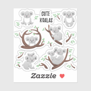 Adesivo Cute koala brincando com um adorável garoto Austrá