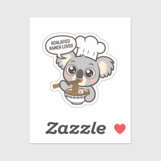 Adesivo Cute Koala curtindo Ramen