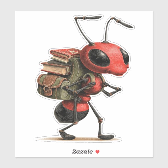 Adesivo Cute Learning Ant Sticker (Folha)