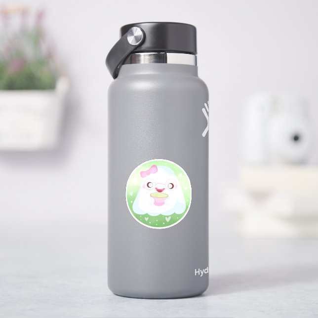 Adesivo Cute Matcha Latte Fantasma (HidroFlask)