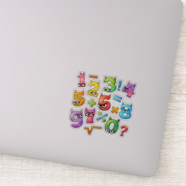 Adesivo Cute Maths Numbers Sticker for Kids Learning UK (Detalhe)