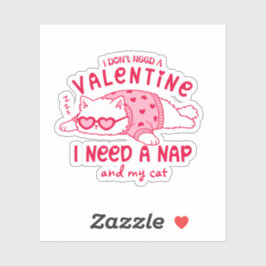 Adesivo Cute Napping Cat Funny Custom Valentine