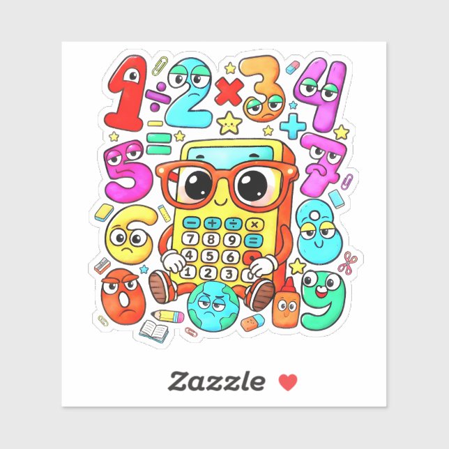 Adesivo Cute Numbers Math Sticker for Kids School (Folha)