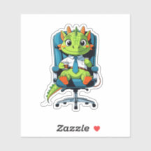 Cute Office Dragon Sticker | Funny Cartoon Decal